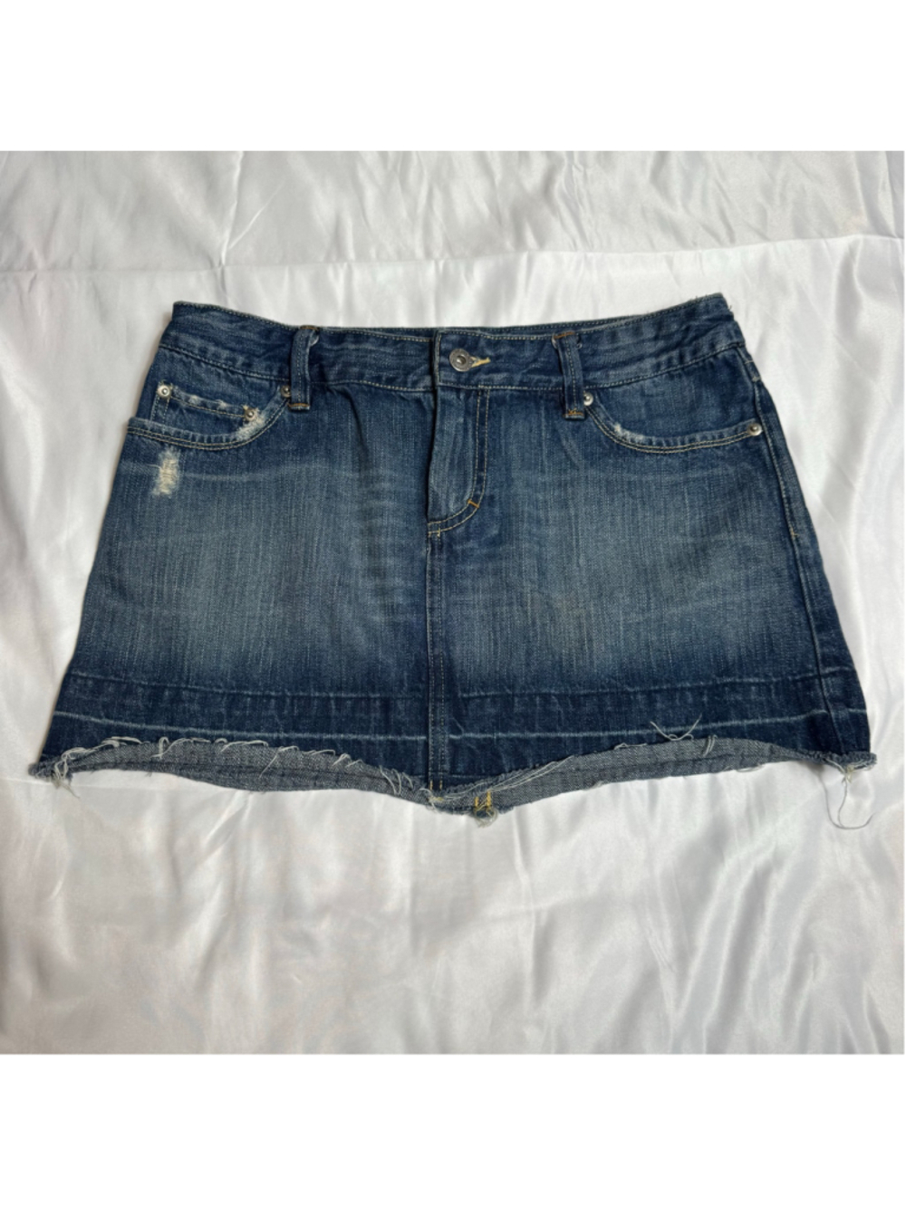 Women's Y2K American Eagle Denim Mini Skirt Size 6 Blue